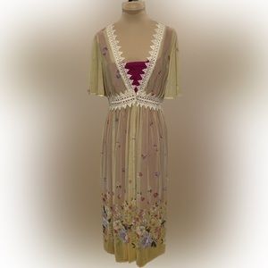 EUC L.I.F.E. Yellow Floral Duster Kimono